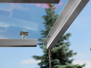 Vordach, Glas, Edelstahl